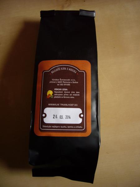 Zadní strana Pluma Altura Organico 100% Arabica 250g